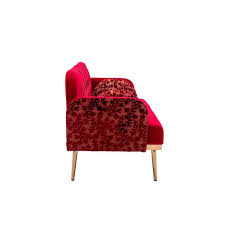 Modern 55 1 In Red Polyester 2 Seater