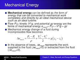 Mass Bernoulli And Energy Equations
