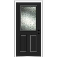 Panel Painted Black Prehung Front Door