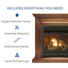 Duluth Forge Dual Fuel Ventless Fireplace 32 000 Btu Remote Control Toasted Almond Finish