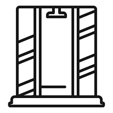 Shower Cabin Icon Outline Vector Glass