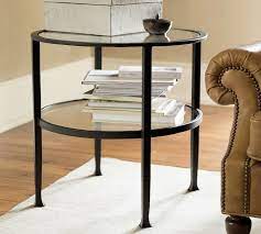 Tanner Round Glass End Table Pottery Barn