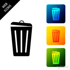 Trash Can Icon Isolated Garbage Bin