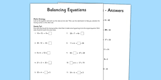 Balancing Equations Worksheet Pack