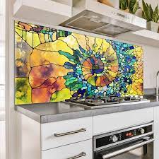 Tempered Glass Kitchen Backsplash