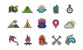 Outdoor Lineal Color Icon Set