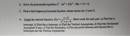 Solved 2 Solve The Polynomial Equation
