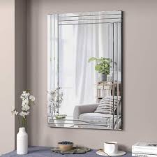 Kohros 23 6 In W X 35 4 In H Rectangle Framed Silver Wall Mirror