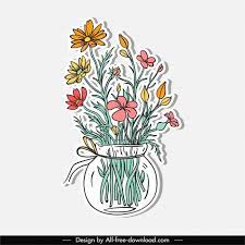 Decorative Flower Vase Icon Classic
