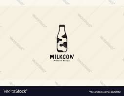 Glass Bottle White Milk Logo Design