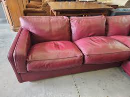 Modular Corner Sofa In Bordeaux Leather