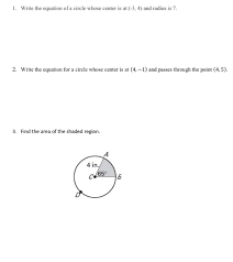 Equation Of A Circle Whose Center