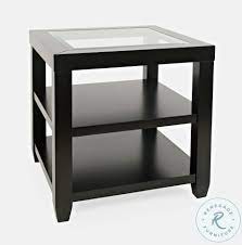 Urban Icon Black Glass Inlay End Table