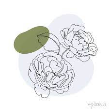 Rose Flower Icon Line Art Abstract