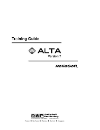 Training Guide Reliasoft