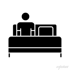Bed Rest Glyph Icon Man Relaxing Under