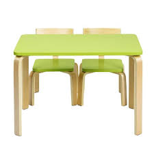 Tangkula 3 Piece Kids Wooden Table Chairs Set Children Activity Desk Chair Furniture Green