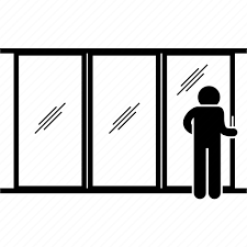 Door Entrance Glass Man Panel