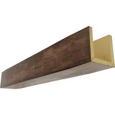 ekena millwork bmsd3c0060x080x168zd 6 w x 8 h x 14 l 3 sided u beam sandblasted endurathane faux wood ceiling beam premium aged