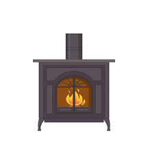 Iron Stove Isolated Icon Vector Pipe