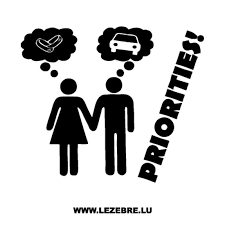 Men And Women Priorities Sticker