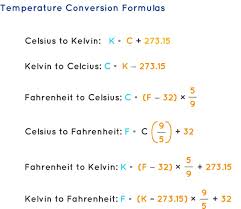 Temperature Conversion Formulas Refer