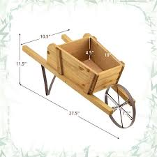 Gymax Wooden Wagon Planter Decorative