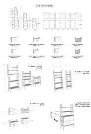 Ladder Bookshelf Modular Wall Shelving