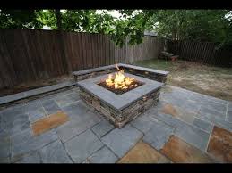 Flagstone Patio With Fire Pit In