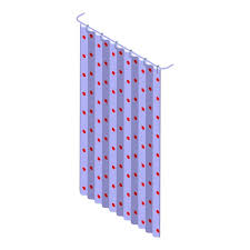 Red Dotted Shower Curtain Vector Icon
