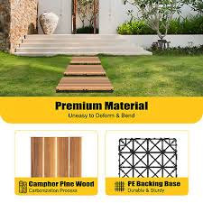 Hardwood Interlocking Patio Deck Tiles