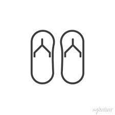 Flip Flops Line Icon Linear Style Sign