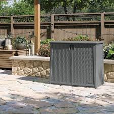 Gray Plastic Outdoor Storage Cabinet