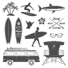 Free Vector Surfing Icon Set