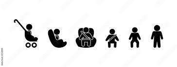 Baby Icon Set Of Pictograms Child Sits