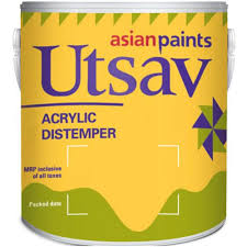 Yellow Asian Paint Distemper Packaging