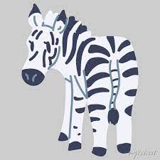 Adorable Vector Cartoon Lineless Zebra