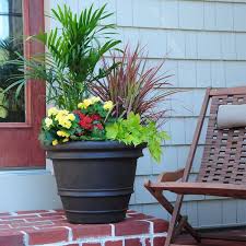 Java Large Brown Resin Planter