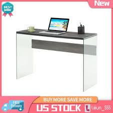 Gray Glass Home Office Desks For