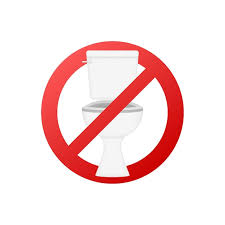 No Toilet Sign Warning Icon Vector