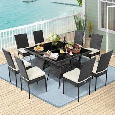 Costway 10 Piece Wicker Outdoor Dining