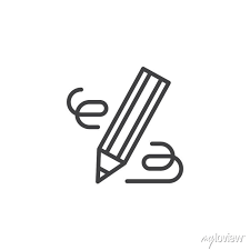 Pencil Write Outline Icon Linear