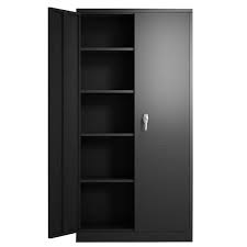 Tall Black Metal Storage Cabinet