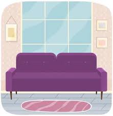 Comfortable Purple Sofa Large Interior