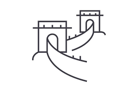 Great Wall China Vector Line Icon Sign