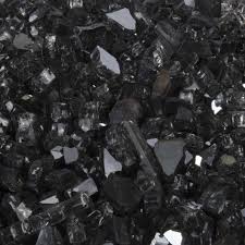 Black Reflective Fire Glass