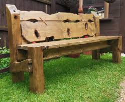 Rustic Garden Bench Solid Wood Bench