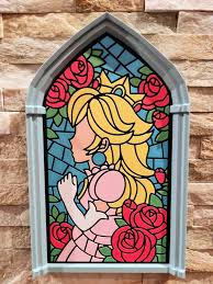 Princess Peach Stained Glass Portrait