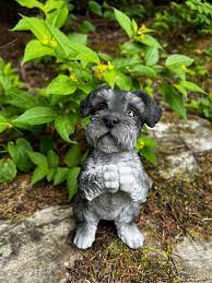 Schnauzer Statue Dog Figurine Begging