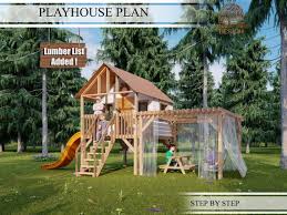Playhouse Plans With Pergola Wooden